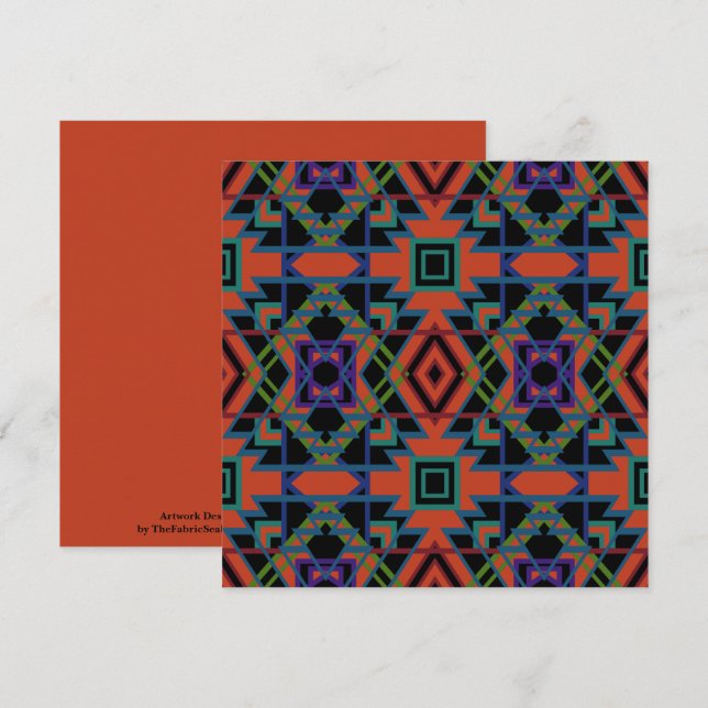 Southwestern Symmetrical Tiled Pattern Line Art Card (Front/Back)