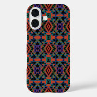 Southwestern Symmetrical Tiled Pattern Line Art