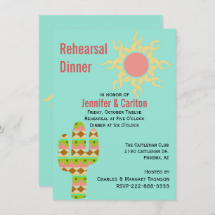 Southwestern Theme Wedding Rehearsal Dinner Invitation