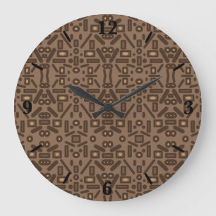 Southwestern Tribal Abstract Pattern Art Design  Large Clock