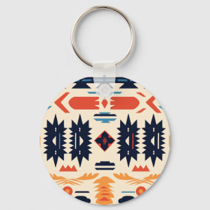 Southwestern Tribal Aztec Geometric Boho Key Ring