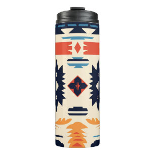 Southwestern Tribal Aztec Geometric Boho Thermal Tumbler