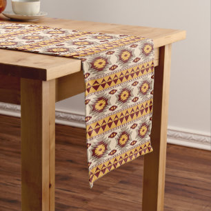 Southwestern tribal geometric pattern  short table runner