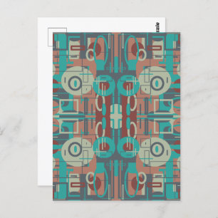 Southwestern Tribal Geometric Shapes Abstract Art  Postcard