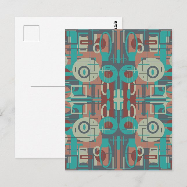 Southwestern Tribal Geometric Shapes Abstract Art  Postcard (Front/Back)