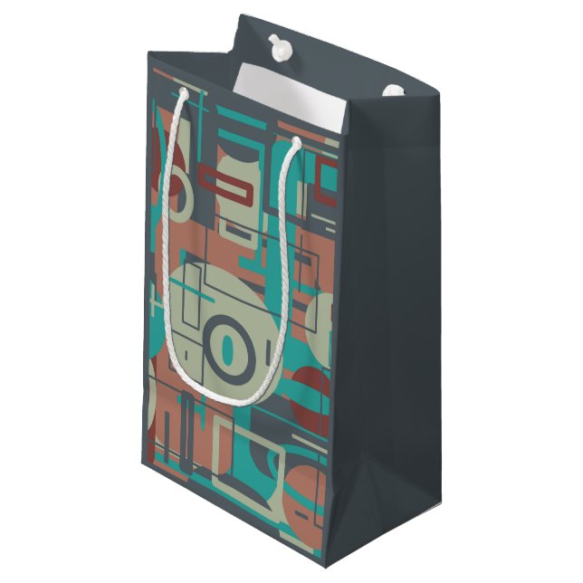 Southwestern Tribal Geometric Shapes Abstract Art Small Gift Bag (Front Angled)