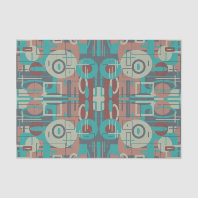 Southwestern Tribal Geometric Shapes Abstract Art Tissue Paper (Front)