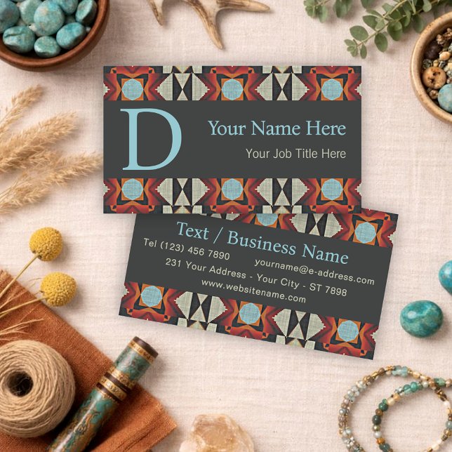 Southwestern Tribal Pattern Inspired Custom Business Card (Creator Uploaded)