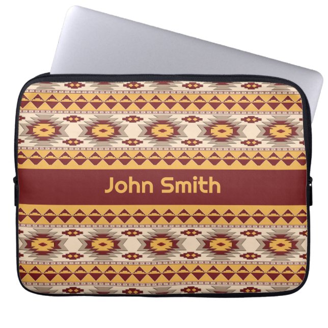 Southwestern tribal pattern laptop sleeve (Front)