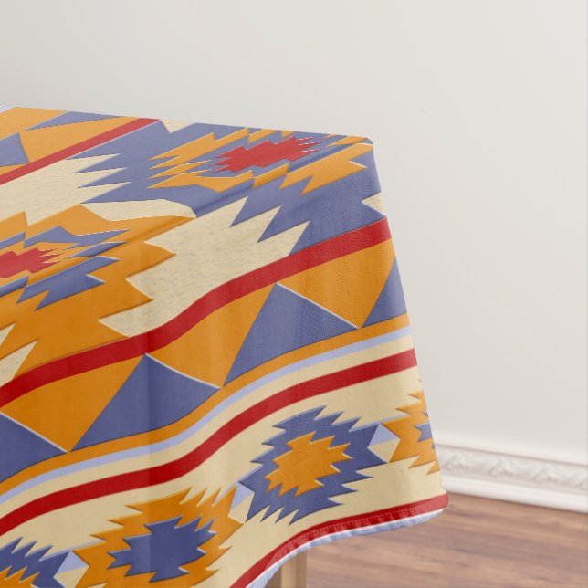 Southwestern tribal pattern tablecloth (In Situ)