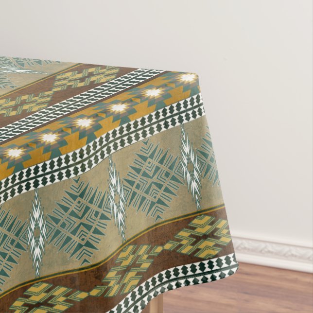Southwestern tribal pattern tablecloth (In Situ)