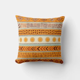Southwestern Tribal Yellow Sun Geometric Pillow