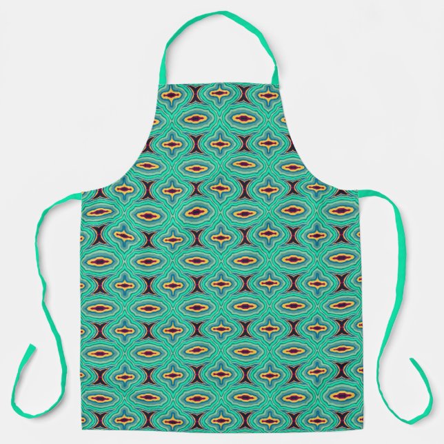 Southwestern Tropical Boho Chic Geode Pattern Art  Apron (Front)