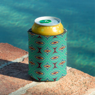 Southwestern Tropical Boho Chic Geode Pattern Art Can Cooler