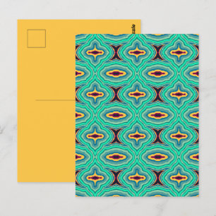 Southwestern Tropical Boho Chic Geode Pattern Art Postcard