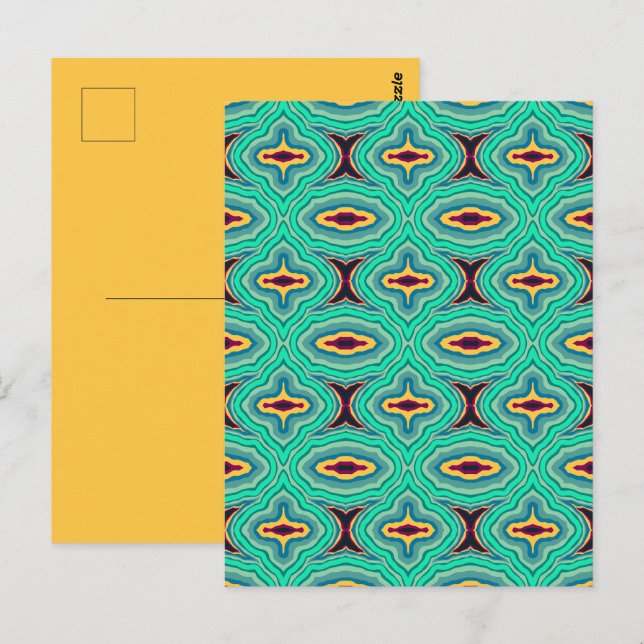 Southwestern Tropical Boho Chic Geode Pattern Art Postcard (Front/Back)