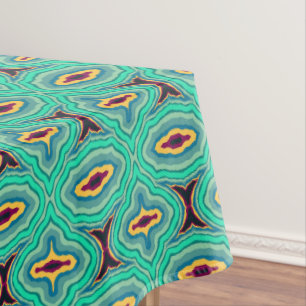Southwestern Tropical Boho Chic Geode Pattern Art Tablecloth
