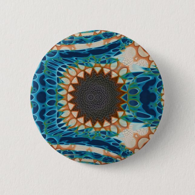 Southwestern Turquoise Native Pattern 6 Cm Round Badge (Front)