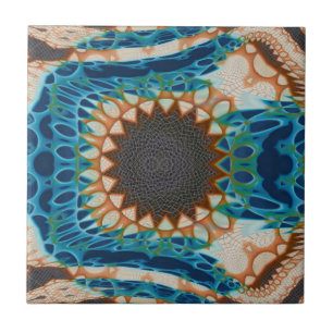 Southwestern Turquoise Native Pattern Ceramic Tile
