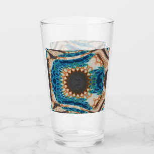 Southwestern Turquoise Native Pattern Glass