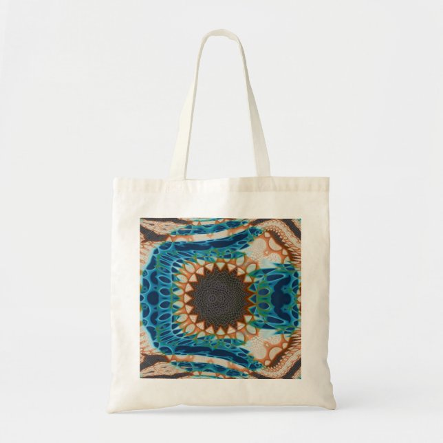 Southwestern Turquoise Native Pattern Tote Bag (Front)