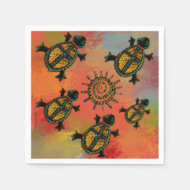 SOUTHWESTERN TURTLE ART     NAPKIN (Front)