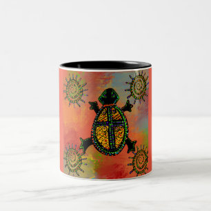 SOUTHWESTERN TURTLES ART Two-Tone COFFEE MUG