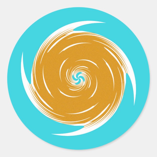 Southwestern Twirl Pattern Classic Round Sticker (Front)