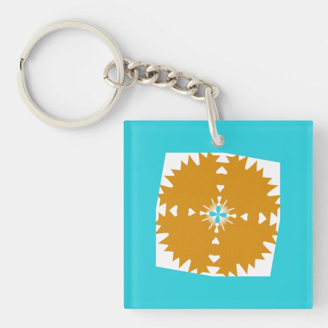 Southwestern Vibes Multi-Colour Pattern Key Ring (Front)