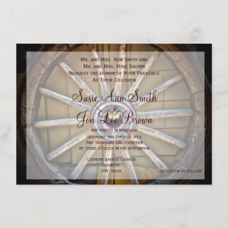 Southwestern Wagon Wheel Wedding Invitations