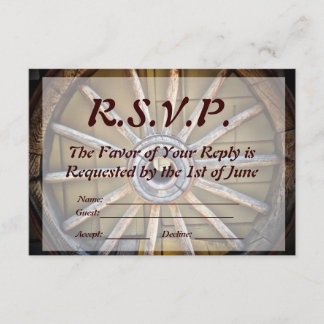 Southwestern Wagon Wheel Wedding RSVP Card