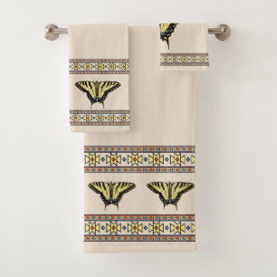 Southwestern Yellow Swallowtail Butterfly Bath T Bath Towel Set