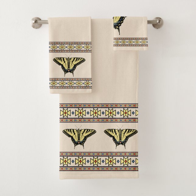 Southwestern Yellow Swallowtail Butterfly   Bath T Bath Towel Set (Insitu)