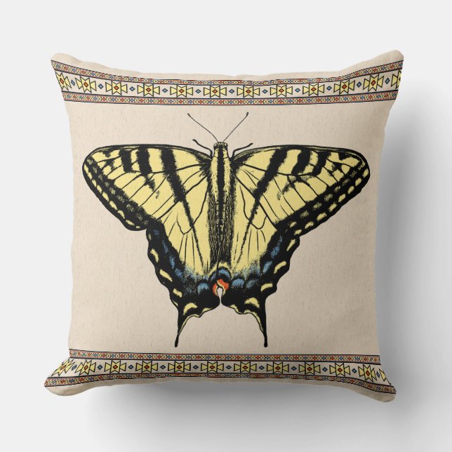 Southwestern Yellow Swallowtail Butterfly Cushion (Front)