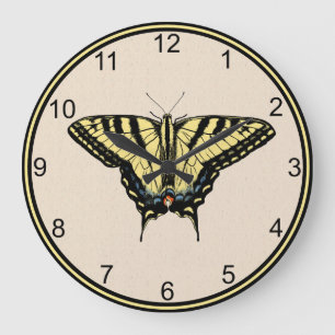 Southwestern Yellow Swallowtail Butterfly Large Clock
