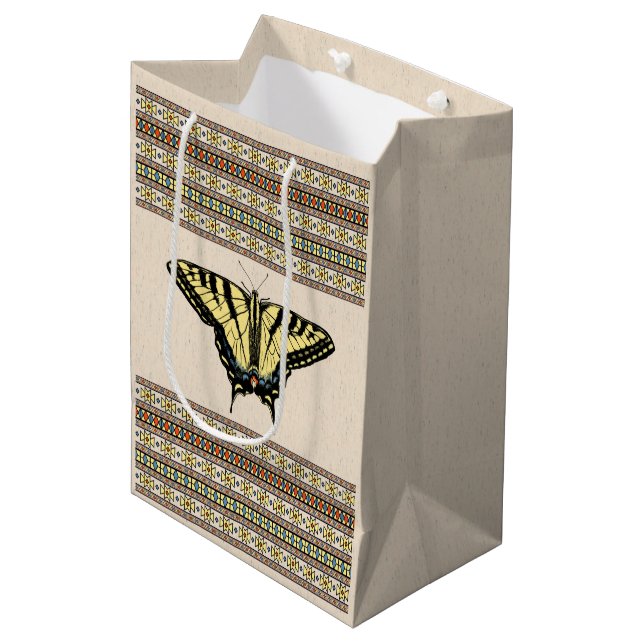 Southwestern Yellow Swallowtail Butterfly   Medium Gift Bag (Front Angled)