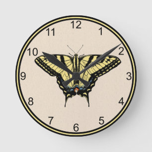 Southwestern Yellow Swallowtail Butterfly Small Round Clock