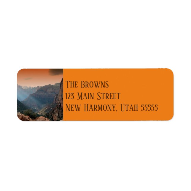 Southwestern Zion Canyon Return Address Return Address Label (Front)