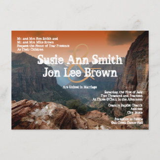 Southwestern Zion Canyon Wedding Invitations