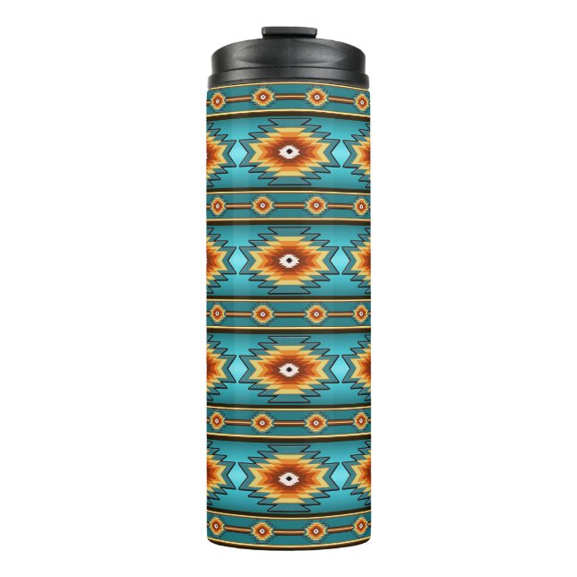 Southwestrn Ethnic Geometric Indians pattern Thermal Tumbler (Front)