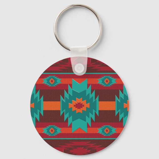 Southwestrn geometric pattern. key ring (Front)