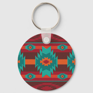 Southwestrn navajo geometric pattern. key ring