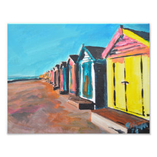 Southwold Colourful Beach Huts Photo Print