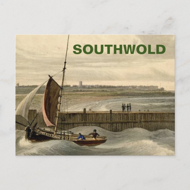 Southwold, Suffolk Vintage Boats & Sea Holiday Postcard (Front)