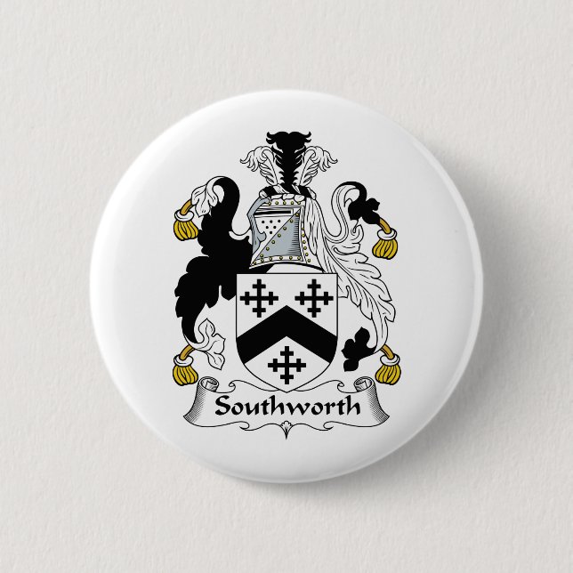 Southworth Family Crest 6 Cm Round Badge (Front)