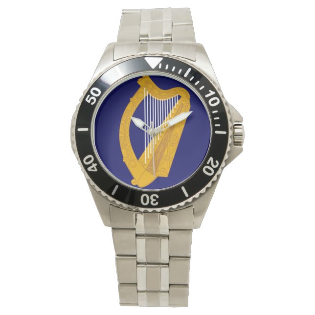 Souvenier of Ireland, Golden Irish Harp Watch (Front)