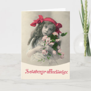 Souvenir Affectueux Vintage French Card