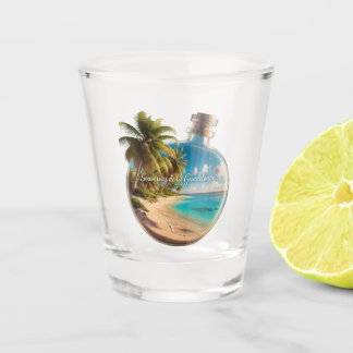 Souvenir Bottle Guadeloupe: Tropical Beach Shot Glass