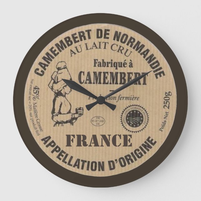 Souvenir de France : Le camembert Large Clock (Front)
