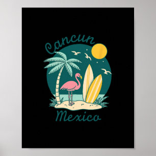 Souvenir From Cancun Mexico Family Matching Mexico Poster
